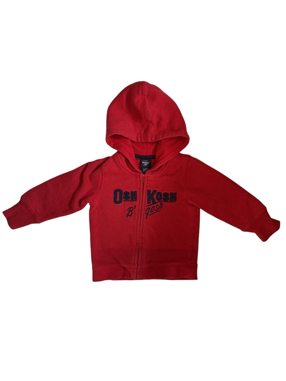Y2K OshKosh B'gosh Bright Red Zip Hoodie with Logo